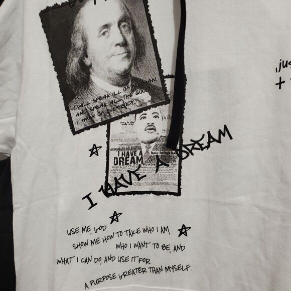 Rebel minds Mens Sz Small Malcolm x Martin luther king hoodie S/S white - Picture 3 of 10